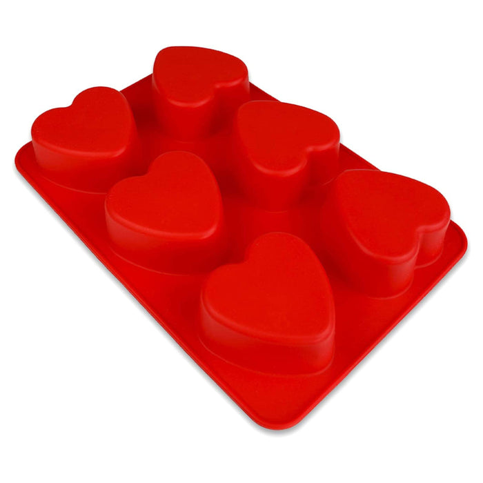 Silicone mold hearts - red 27x28.5x3.5cm - 1 mould