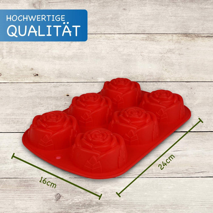 Silicone mold roses - red 24.5x16x3.5cm - 1 mould