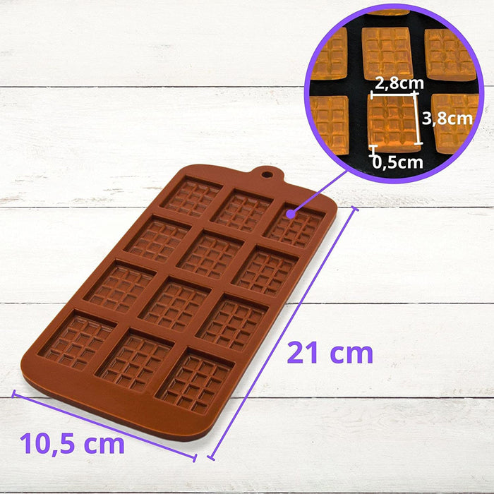 Silicone mold chocolate - brown 21x10.5x0.5cm