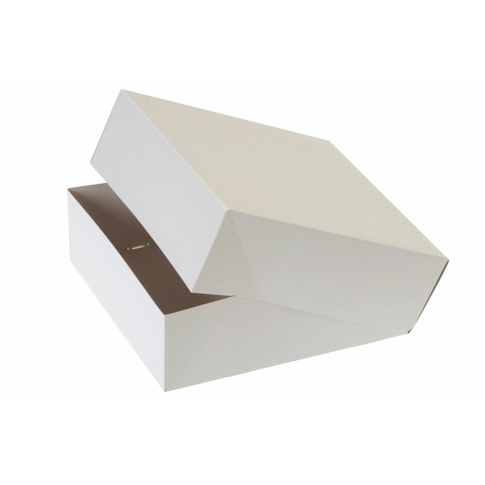 Cake box - 24x24x8cm - white neutral