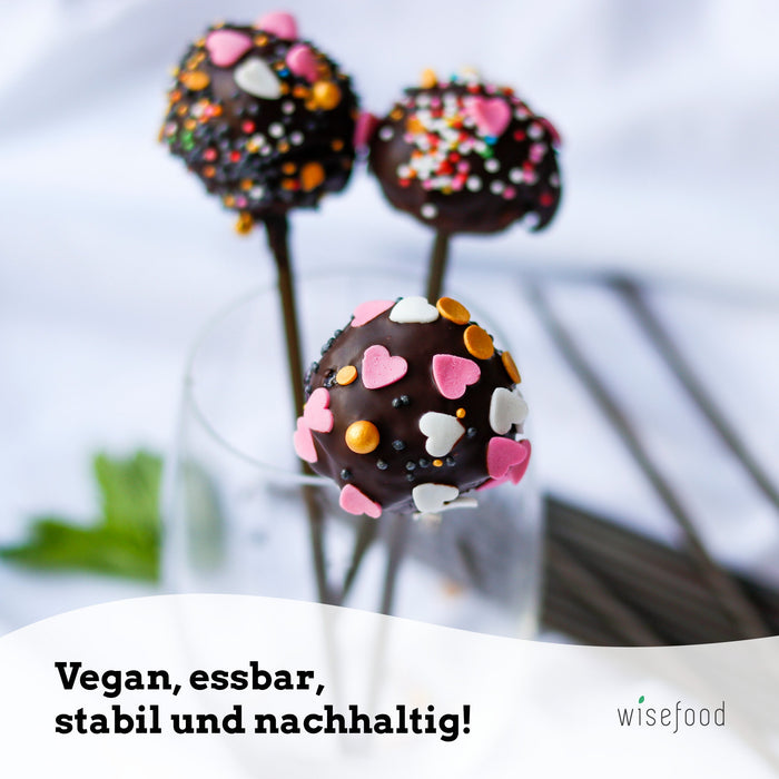 Edible Cake Pop Sticks - Vegan Sticks - 22.5 cm Long (Dough Holder, Black)
