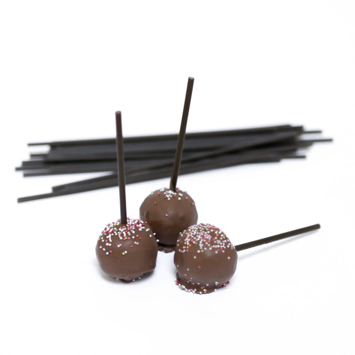 Süße Essbare Cake-Pop Stiele - Vegan Sticks - 22,5 cm lang (Halter aus Teig, Schwarz)