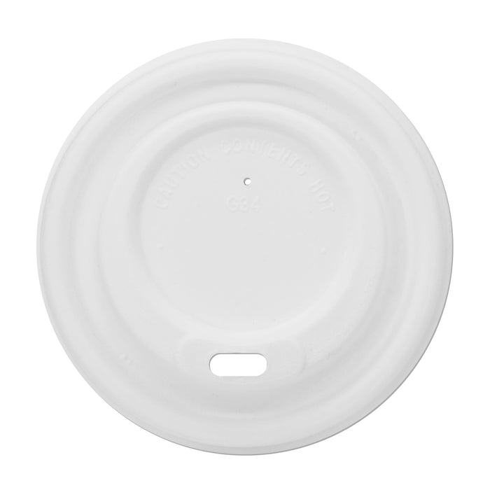 Bagasse lid coffee mug 80mm (white, 200ml)