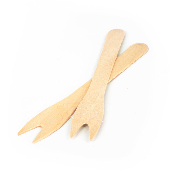 Wooden french fries fork - 12 cm