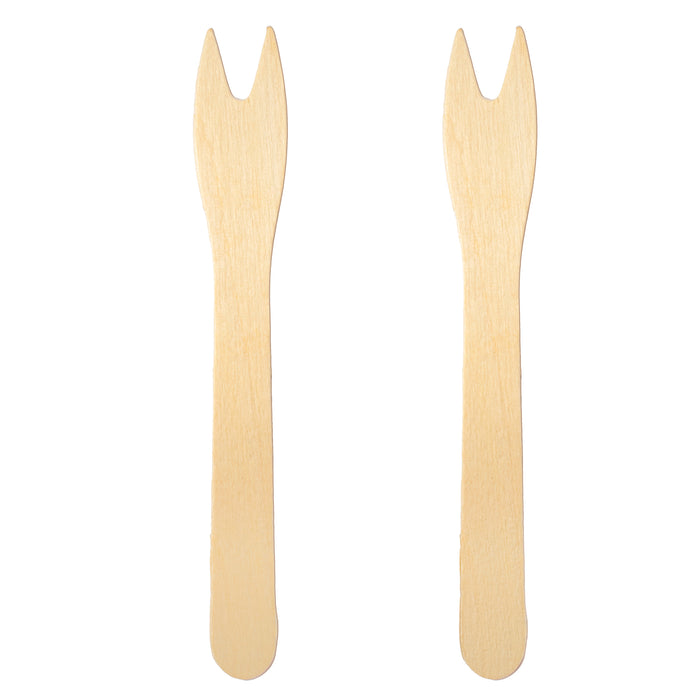 Wooden french fries fork - 12 cm