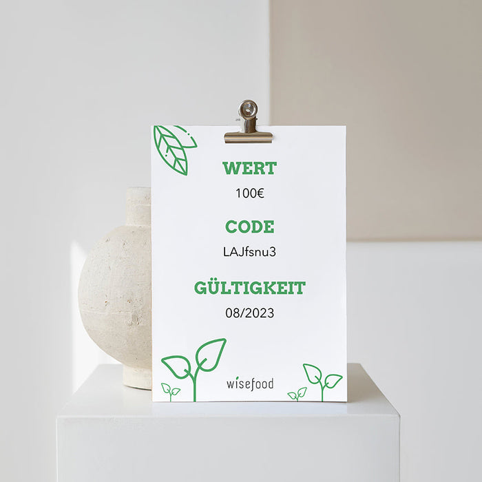 Gift voucher Wisefood as a printable PDF Planet