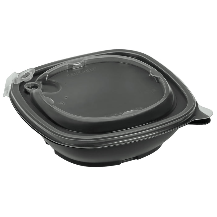 PP bowl with lid rectangular - 500ml black