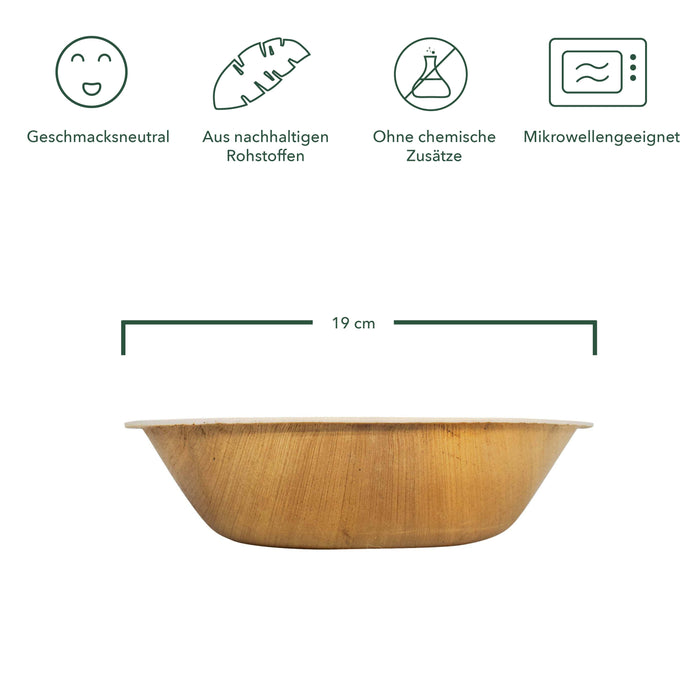 Palmblatt Schale / Schüssel rund 750ml Ø 19 cm - auch als Salatschale geeignet