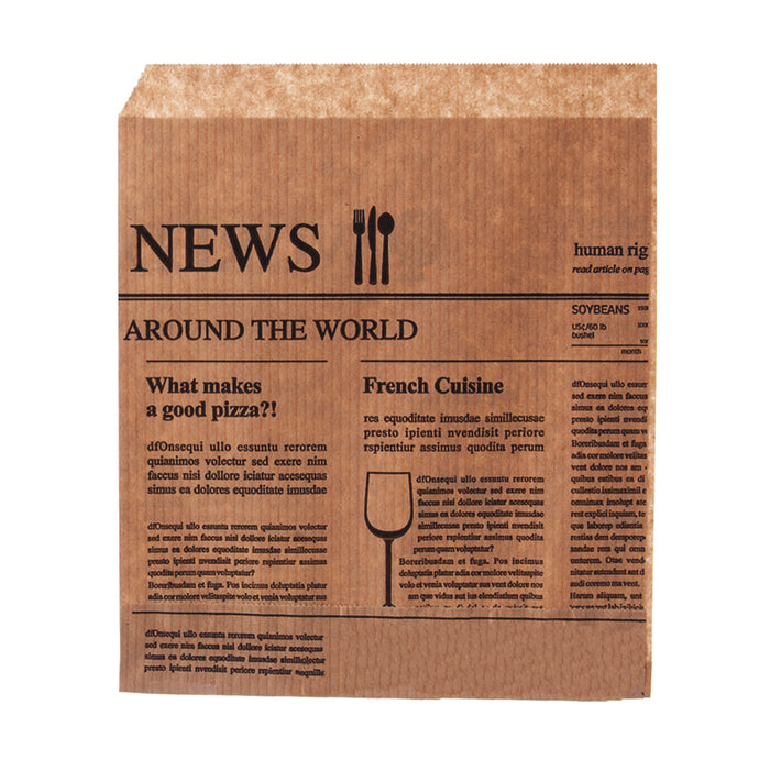 Paper snack bags - Print "Newspaper" 15 x 16 cm, open on 2 sides
