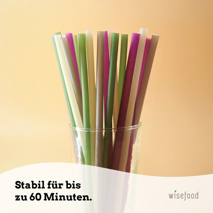 Rice drinking straws colored 22 cm Ø 6.5 mm (94 straws)