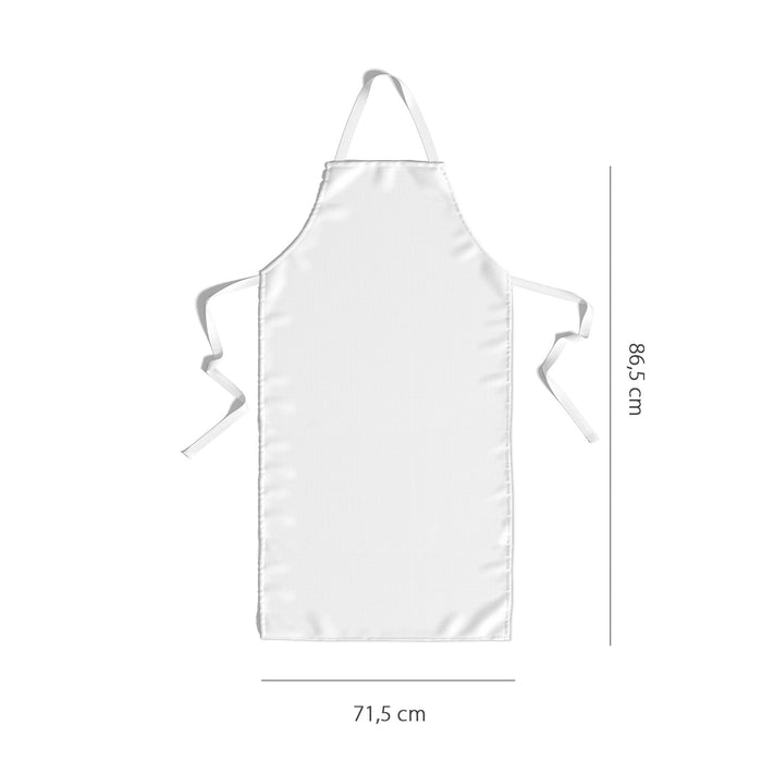 Apron white made of cotton and polyester - 71.5 cm wide and 86.5 cm long