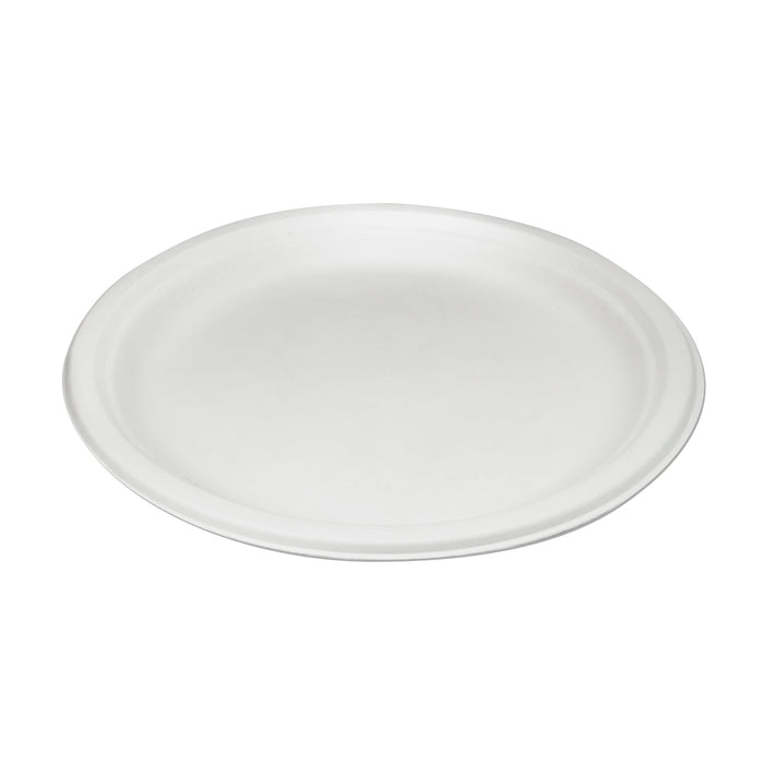 Bagasse plate - 23 cm (round, white)