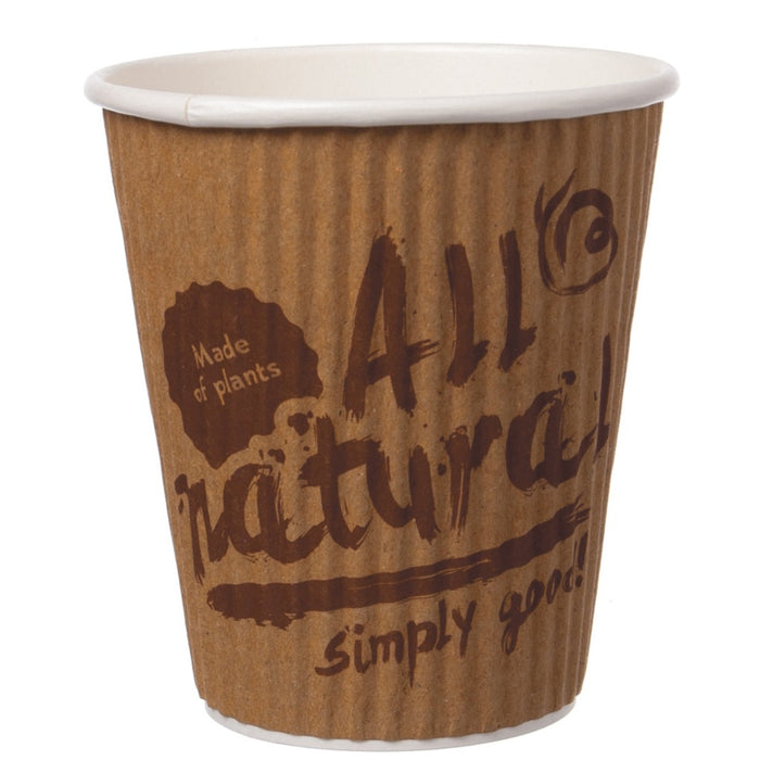 Ribbed mug Coffee to Go mug brown - 300ml (12oz) Ø 90mm ribbed