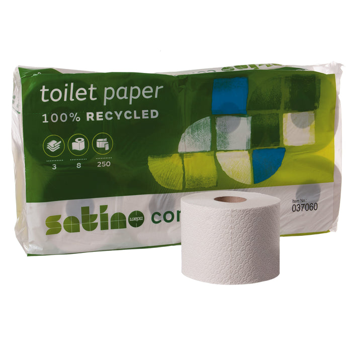 Toilettenpapier -Kleinrollen weiß - 3 -lagig - 250 Blatt pro Rolle
