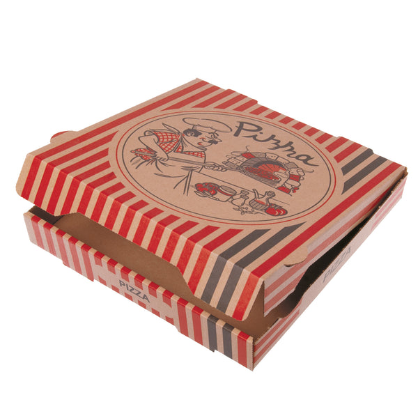 Produktbild von 100 BIO-Pizzakartons 24 X 24 Cm – Braun, Naturbelassen, Aus FSC-Pappe, Kompostierbar – Made In Italy