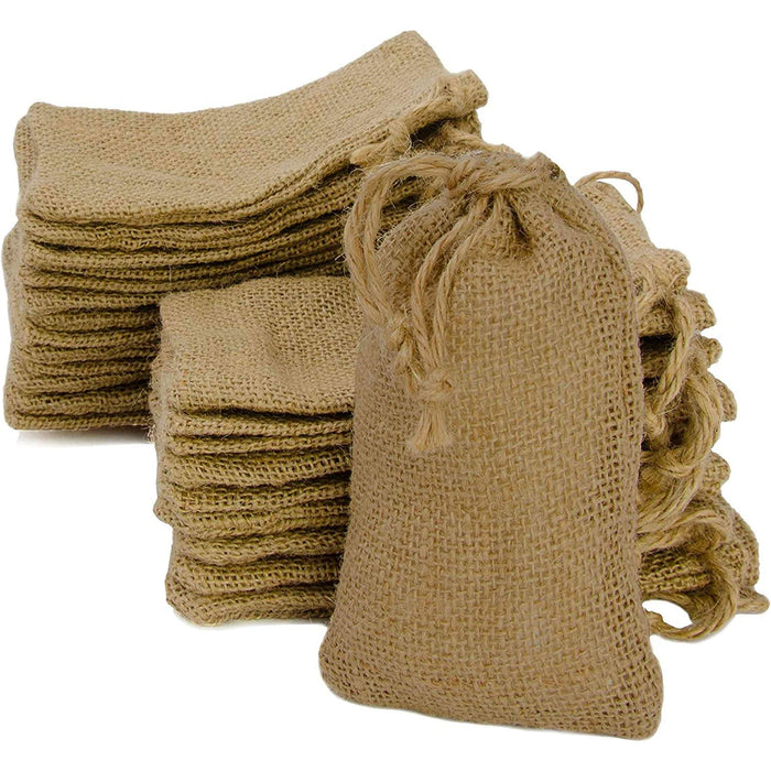 Jute bag - natural 9x15cm jute bag (natural fibre) - set of 24 jute bags