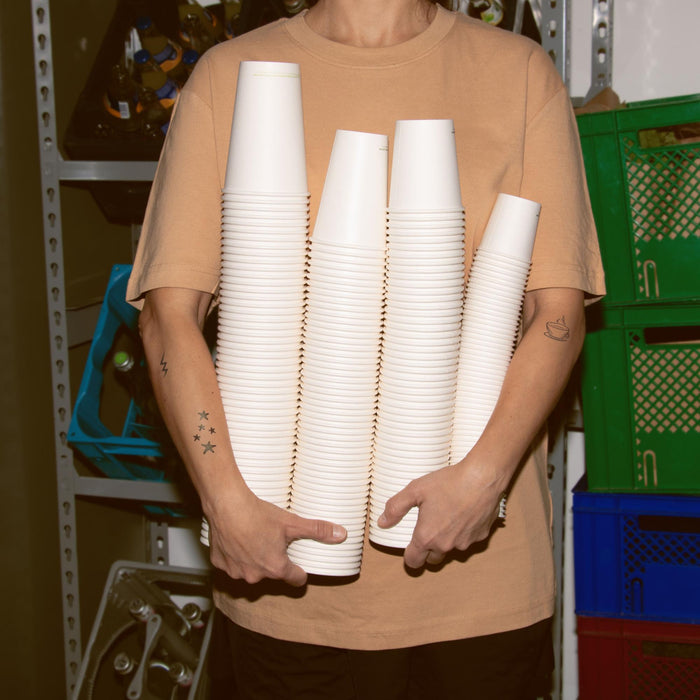 Kompostierbarer Pappbecher To Go, 200 ml, weiß