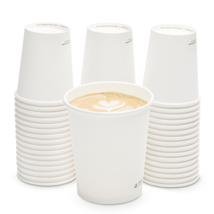 Kompostierbarer Pappbecher To Go, 200 ml, weiß