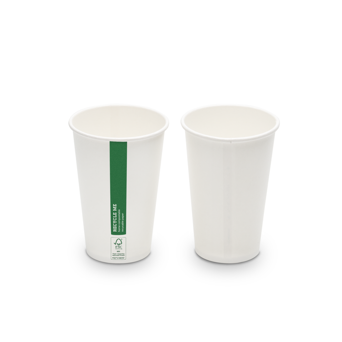 Pappbecher To Go, 300 ml, heim-kompostierbar, weiß, Ø 9 x 11 cm