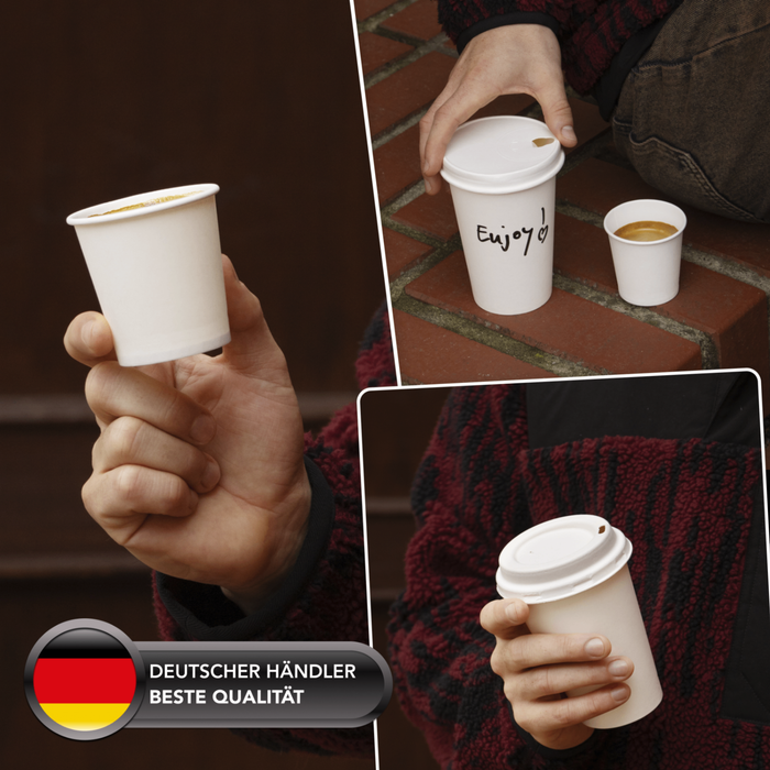 Pappbecher To Go, 400 ml, heim-kompostierbar, weiß, Ø 9 x 13,6 cm