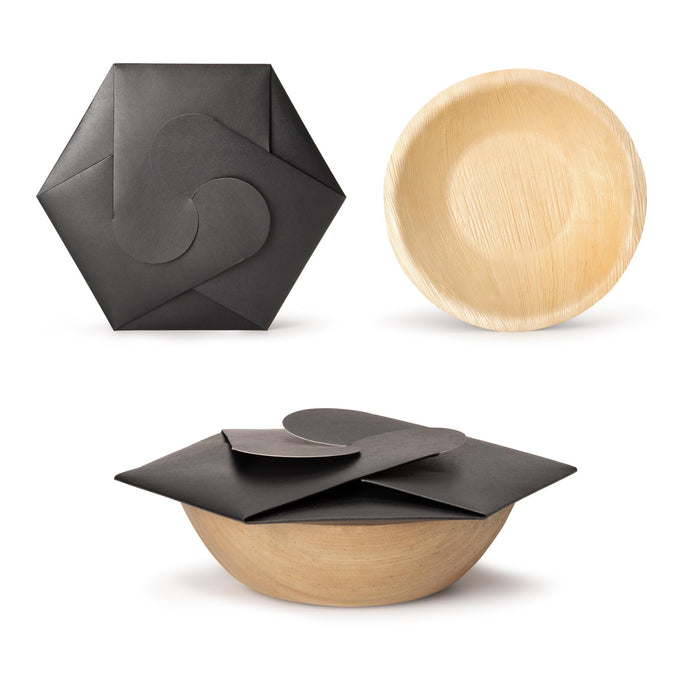 Nachhaltige Take-Away Bowl, aus Palmblatt, LEEF, 900 ml, 25 x 22 x 6,5 cm