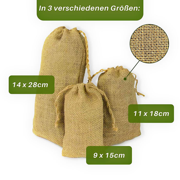 Jute bag - natural 11x18cm jute bag (natural fibre) - set of 24 jute bags