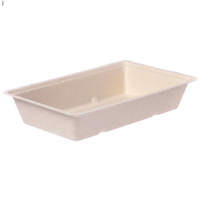 Snackschale A14  ungeteilt 19x11,7x3,6cm Bagasse