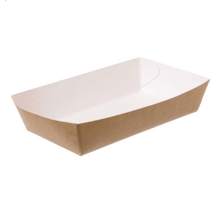 Snackschale A14  ungeteilt Nature 15,3x8,4x3,5cm Bagasse