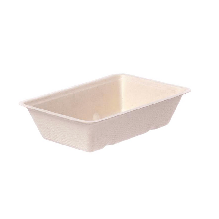 Snackschale A14  ungeteilt braun 13x7,7x3,5cm Bagasse