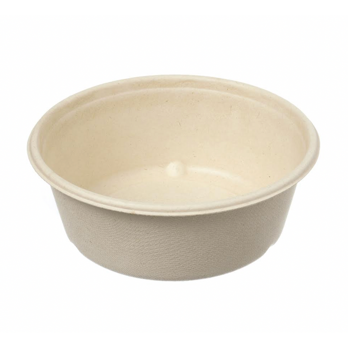 Salatschale rund 600ml braun 15,4x5,6cm Bagasse
