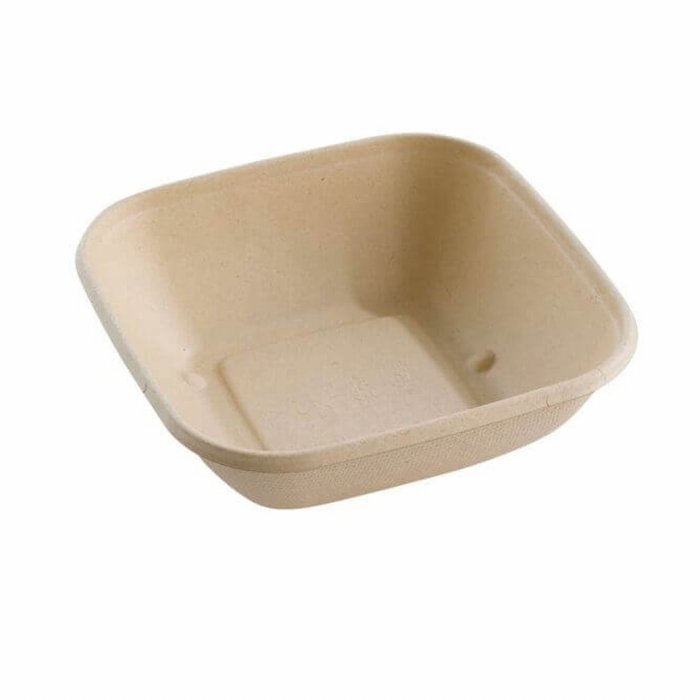 Menüschale Eckig 750ml Bagasse