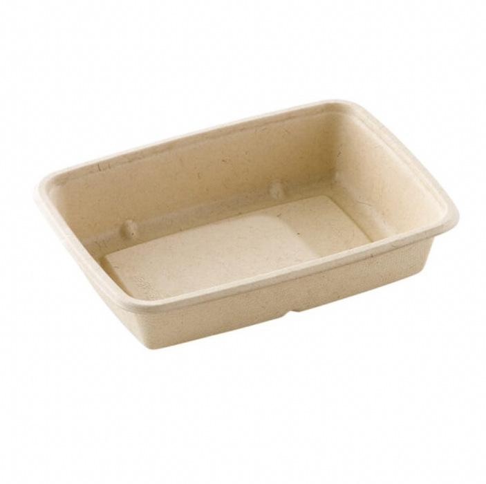 Menüschale Eckig 850ml 23x15,5x4,6cm Bagasse