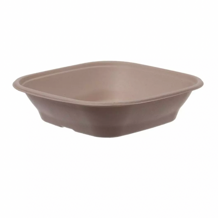 Menüschale Eckig small braun 27x27x7cm Bagasse