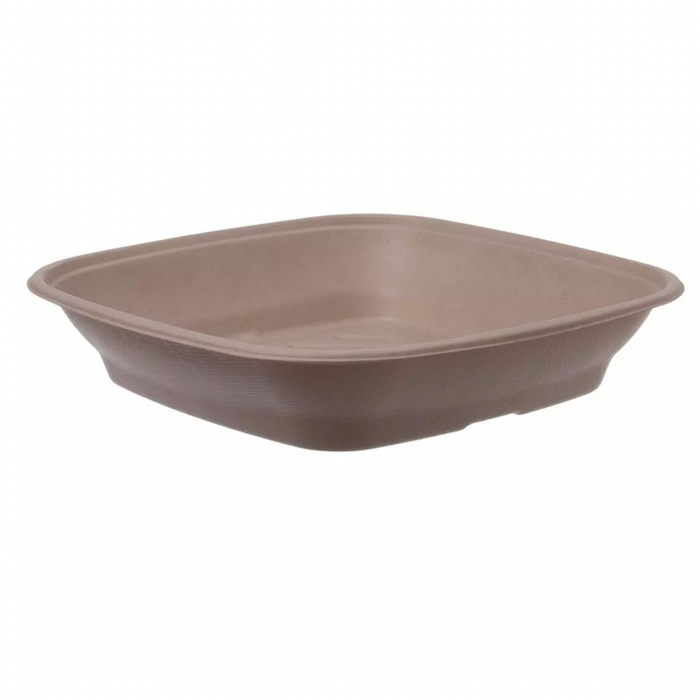 Menüschale Eckig Big braun 36x36x7cm Bagasse