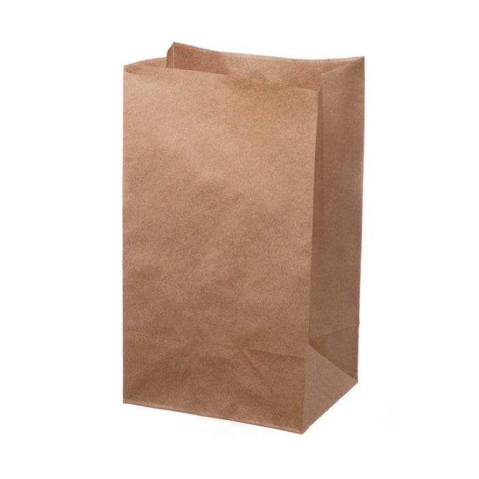 Paper block bottom bag - brown 18 x 13 x 30 cm