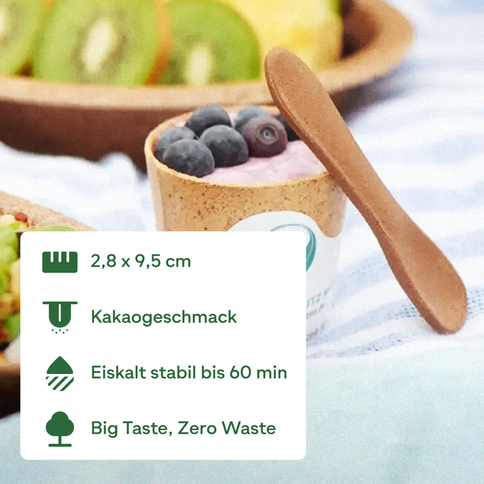 Essbarer Eislöffel, Kakao, vegan, Halal-zertifiziert, 9 x 2,8 cm