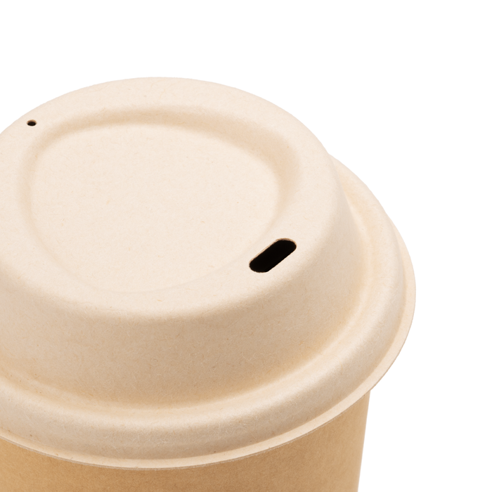 To-Go-Deckel für 200 ml Bio-Pappbecher, Bagasse, nachhaltig & stabil, braun, Ø 8 cm