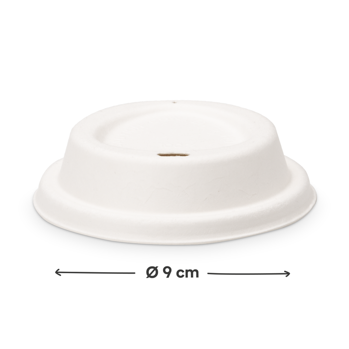 Couvercle en bagasse pour gobelets à emporter, Ø 8 cm, marron, durable, stable et adapté aux gobelets en carton