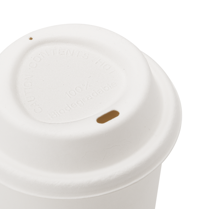 Couvercle en bagasse pour gobelets à emporter, Ø 8 cm, marron, durable, stable et adapté aux gobelets en carton