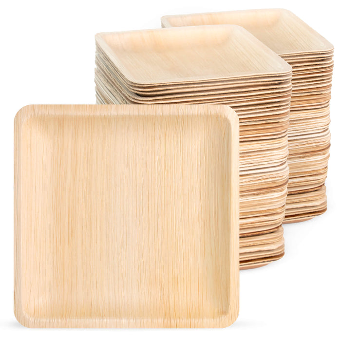 Assiette carrée feuille de palmier 15 x 15 cm