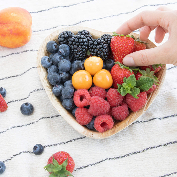 Bol feuille de palmier en forme de coeur 15 x 16,5 cm