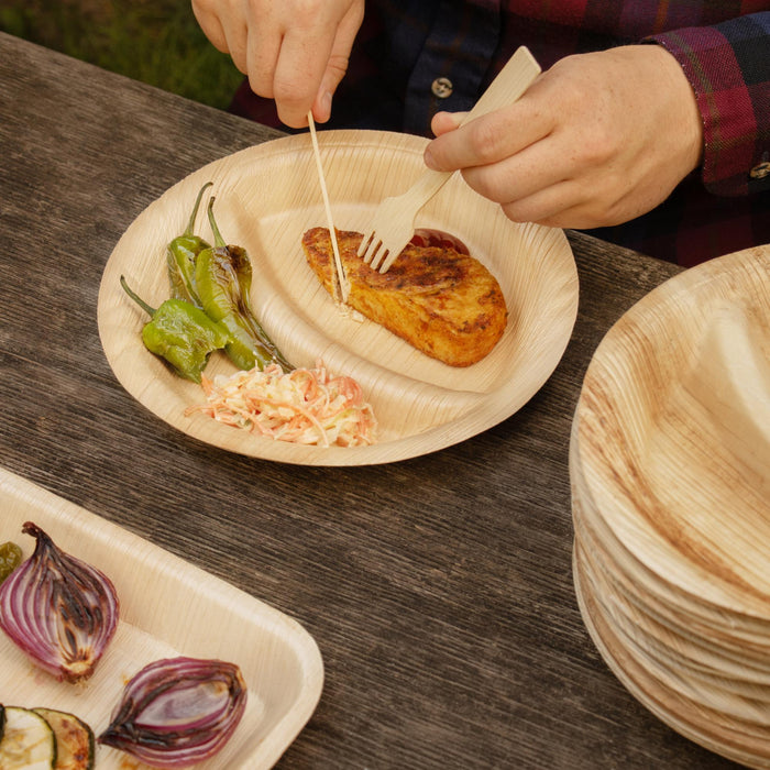 Palmblatt-Teller, rund, 2-geteilt, Ø 23 x 2,75 cm