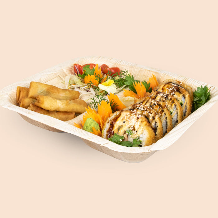 Palm leaf bowl, 600 ml, rectangular, 24 x 15 x 4 cm