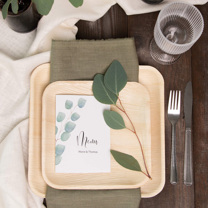 Palmblatt-Teller, quadratisch, 20 x 20 cm