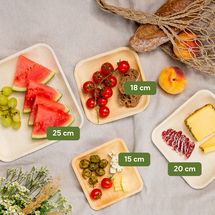 Palmblatt-Teller, quadratisch, 20 x 20 cm