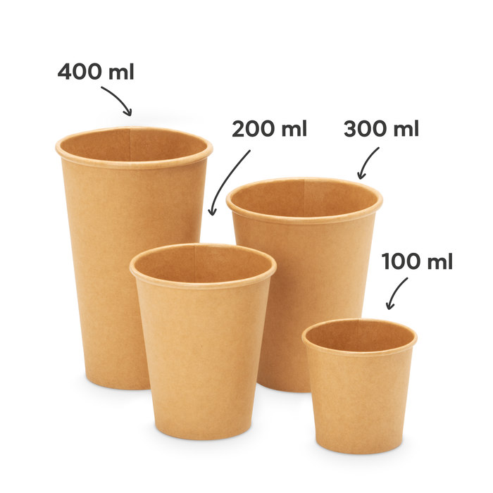 Bio-Pappbecher, 400 ml, FSC®-zertifiziert, heim-kompostierbar, braun, Ø 9 x 13,6 cm 