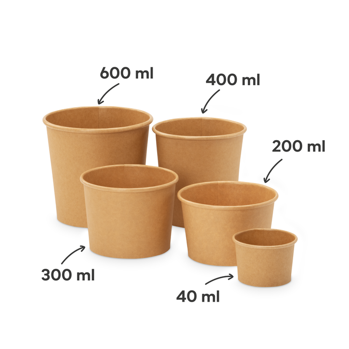 Bio-Take-Away-Becher, 200 ml, Papier, FSC®-zertifiziert, heim-kompostierbar, braun, Ø 9,8 x 6 cm