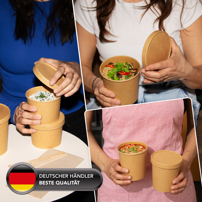 Bio-Pappdeckel für 600 ml Papier-Becher, FSC®-zertifiziert, heim-kompostierbar, braun, Ø 11,5 cm