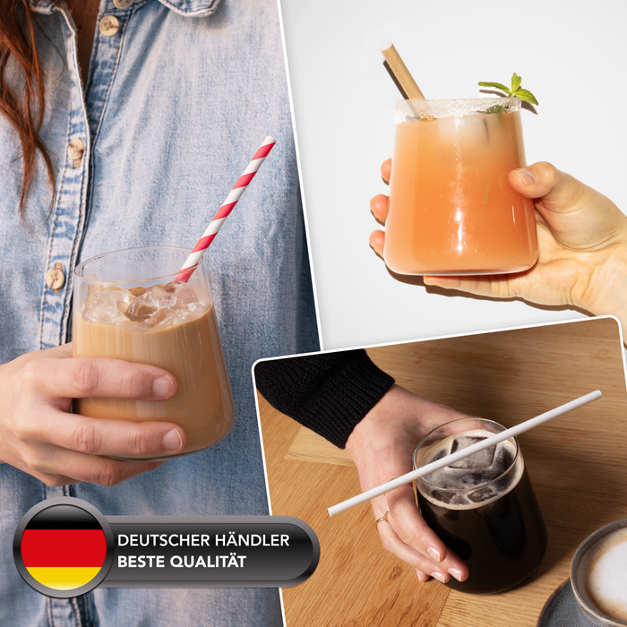 Papier-Strohhalme, schwarz, Ø 0,6 x 20 cm