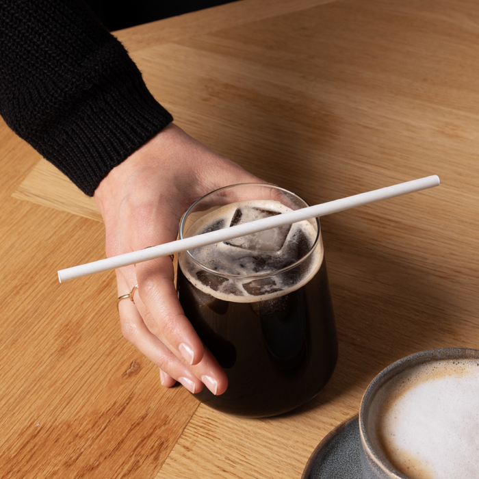 Papier-Strohhalme, weiß, Ø 0,6 x 20 cm